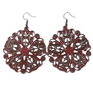 Mandala Lace Filigree Dangle Earrings